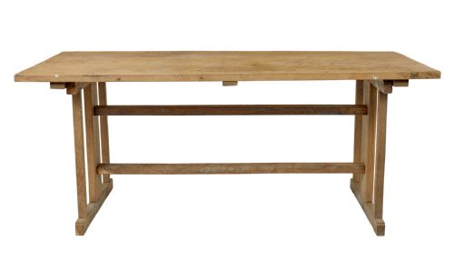 19TH CENTURY SWEDISH OAK AND PINE TRESTLE TABLE - ADDITIONAL PHOTO 2
