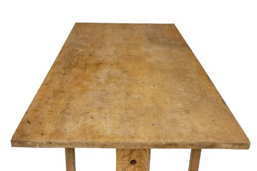 19TH CENTURY SWEDISH OAK AND PINE TRESTLE TABLE - ADDITIONAL PHOTO 7