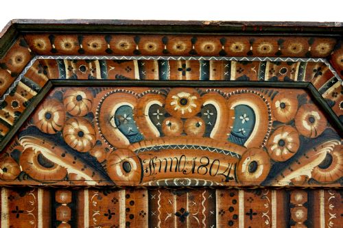 EARLY 19TH CENTURY SWEDISH HAND PAINTED CUPBOARD - ADDITIONAL PHOTO 1