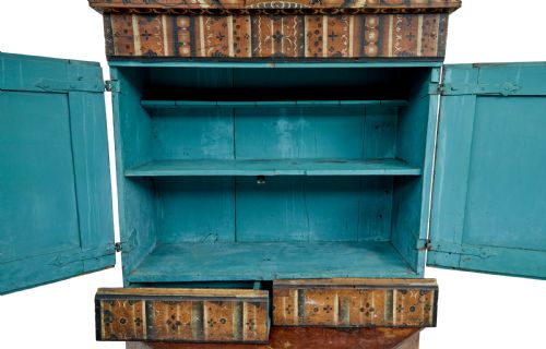 EARLY 19TH CENTURY SWEDISH HAND PAINTED CUPBOARD - ADDITIONAL PHOTO 4