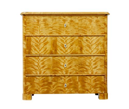 19TH CENTURY SWEDISH TIGER BIRCH CHEST OF DRAWERS - ADDITIONAL PHOTO 2
