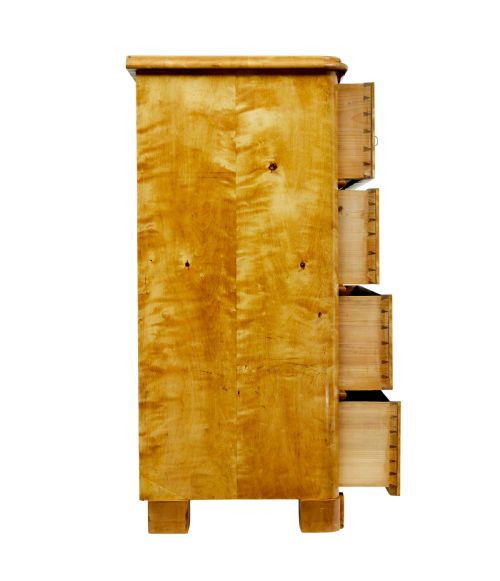 19TH CENTURY SWEDISH TIGER BIRCH CHEST OF DRAWERS - ADDITIONAL PHOTO 5