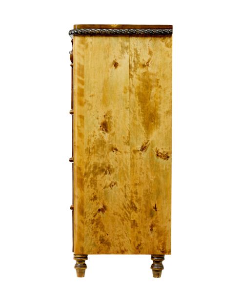 SWEDISH 19TH CENTURY CARVED BIRCH CHEST OF DRAWERS - ADDITIONAL PHOTO 4