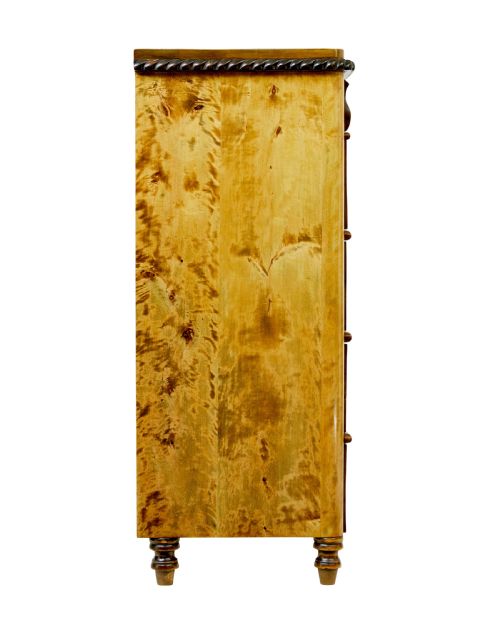 SWEDISH 19TH CENTURY CARVED BIRCH CHEST OF DRAWERS - ADDITIONAL PHOTO 6