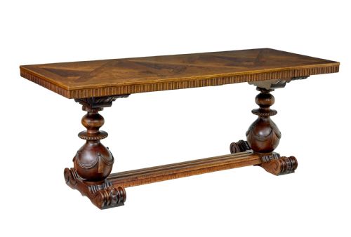 SCANDINAVIAN EARLY 20TH CARVED WALNUT DESK