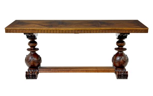 SCANDINAVIAN EARLY 20TH CARVED WALNUT DESK - ADDITIONAL PHOTO 2