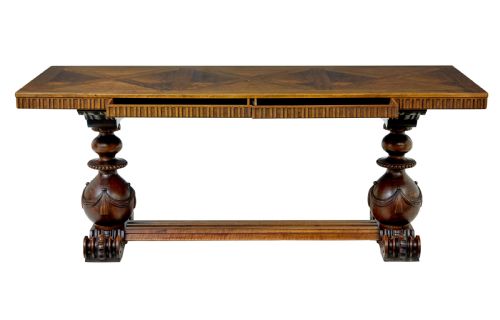 SCANDINAVIAN EARLY 20TH CARVED WALNUT DESK - ADDITIONAL PHOTO 3