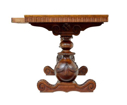 SCANDINAVIAN EARLY 20TH CARVED WALNUT DESK - ADDITIONAL PHOTO 4