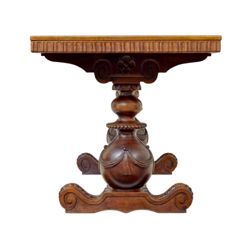 SCANDINAVIAN EARLY 20TH CARVED WALNUT DESK - ADDITIONAL PHOTO 5