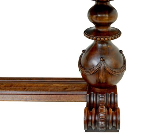 SCANDINAVIAN EARLY 20TH CARVED WALNUT DESK - ADDITIONAL PHOTO 7