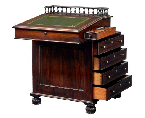 MID 19TH CENTURY DAVENPORT WRITING DESK - ADDITIONAL PHOTO 1