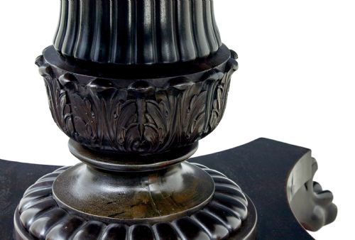 19TH CENTURY CARVED BLACKENED OVAL CENTER TABLE - ADDITIONAL PHOTO 6