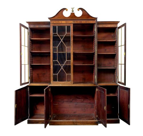 MID 19TH CENTURY INLAID BREAKFRONT BOOKCASE - ADDITIONAL PHOTO 1