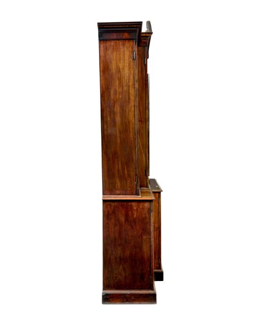 MID 19TH CENTURY INLAID BREAKFRONT BOOKCASE - ADDITIONAL PHOTO 4