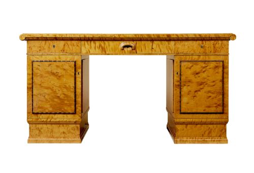 SCANDINAVIAN BIRCH ART DECO PEDESTAL DESK - ADDITIONAL PHOTO 3