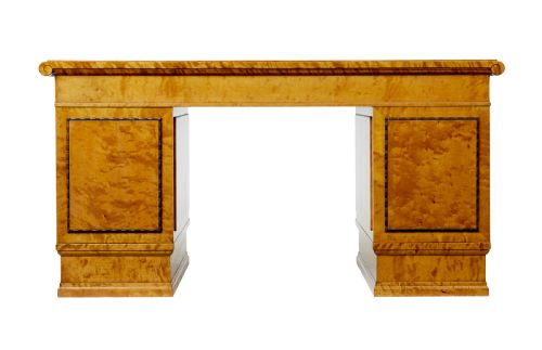 SCANDINAVIAN BIRCH ART DECO PEDESTAL DESK - ADDITIONAL PHOTO 6