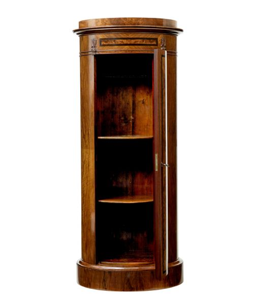 19TH CENTURY BURR WALNUT PEDESTAL CUPBOARD - ADDITIONAL PHOTO 1