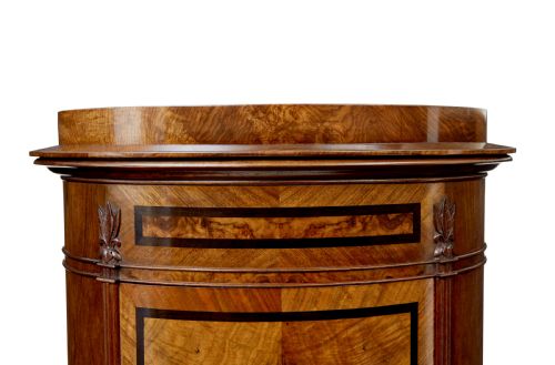 19TH CENTURY BURR WALNUT PEDESTAL CUPBOARD - ADDITIONAL PHOTO 5