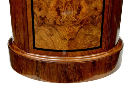 19TH CENTURY BURR WALNUT PEDESTAL CUPBOARD - ADDITIONAL PHOTO 8