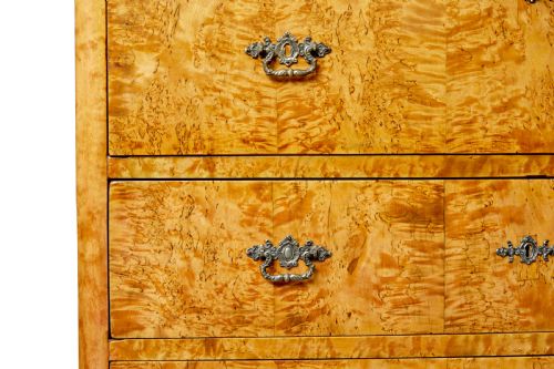 MID 19TH CENTURY BURR BIRCH SWEDISH SECRETAIRE CHEST OF DRAWERS - ADDITIONAL PHOTO 6
