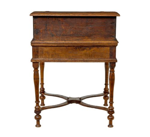EARLY 19TH CENTURY DUTCH INLAID OAK WRITING SLOPE - ADDITIONAL PHOTO 4