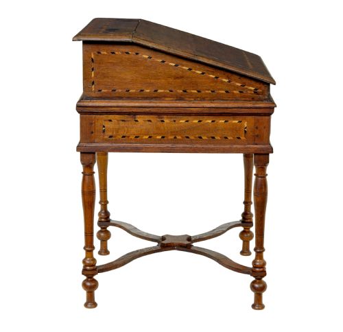 EARLY 19TH CENTURY DUTCH INLAID OAK WRITING SLOPE - ADDITIONAL PHOTO 5