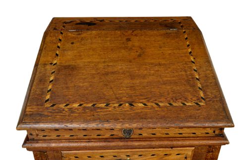 EARLY 19TH CENTURY DUTCH INLAID OAK WRITING SLOPE - ADDITIONAL PHOTO 7
