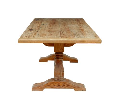 19TH CENTURY CARVED PINE REFECTORY DINING TABLE - ADDITIONAL PHOTO 2