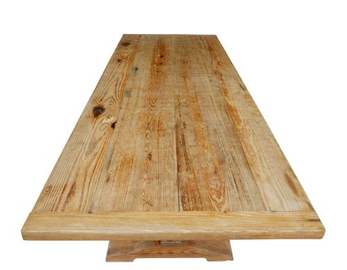 19TH CENTURY CARVED PINE REFECTORY DINING TABLE - ADDITIONAL PHOTO 8