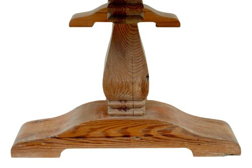 19TH CENTURY CARVED PINE REFECTORY DINING TABLE - ADDITIONAL PHOTO 9