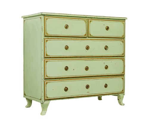 19TH CENTURY SWEDISH PAINTED PINE CHEST OF DRAWERS
