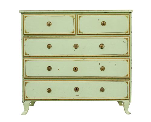 19TH CENTURY SWEDISH PAINTED PINE CHEST OF DRAWERS - ADDITIONAL PHOTO 4