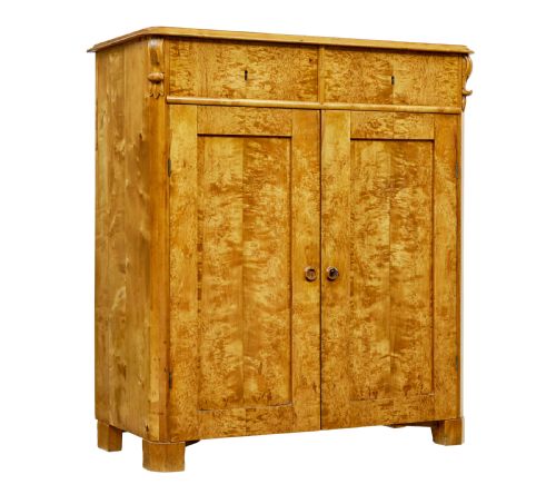19th Century Swedish Tiger Birch Cupboard