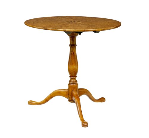Swedish Mid 19th Century Inlaid Burr Birch Occasional Table
