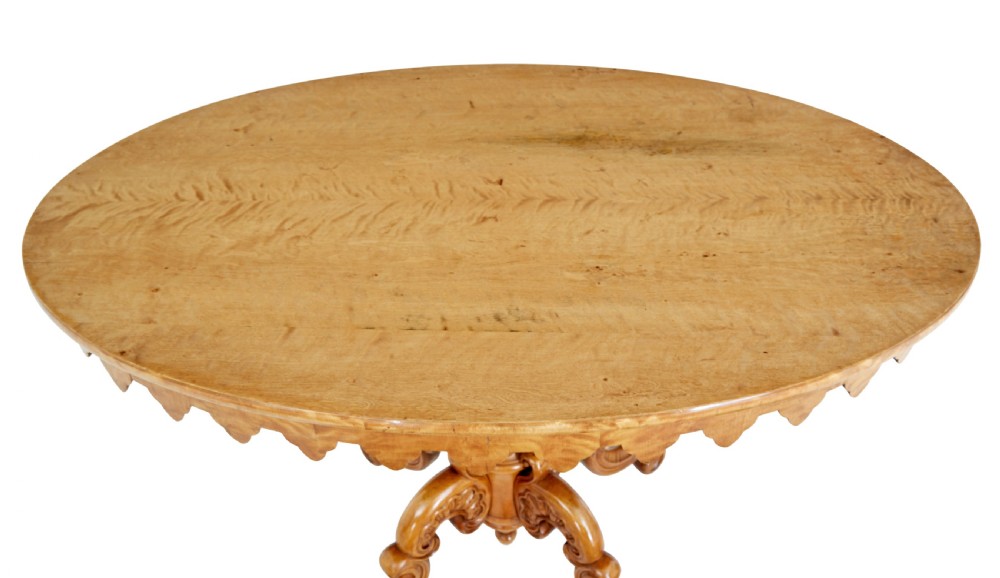 SWEDISH 19TH CENTURY BIRCH OVAL OCCASIONAL TABLE View V