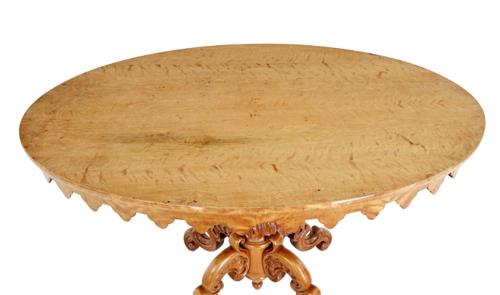 SWEDISH 19TH CENTURY BIRCH OVAL OCCASIONAL TABLE View VI