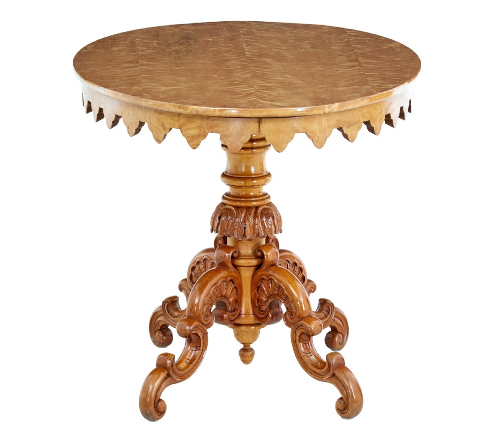 SWEDISH 19TH CENTURY BIRCH OVAL OCCASIONAL TABLE View VIII