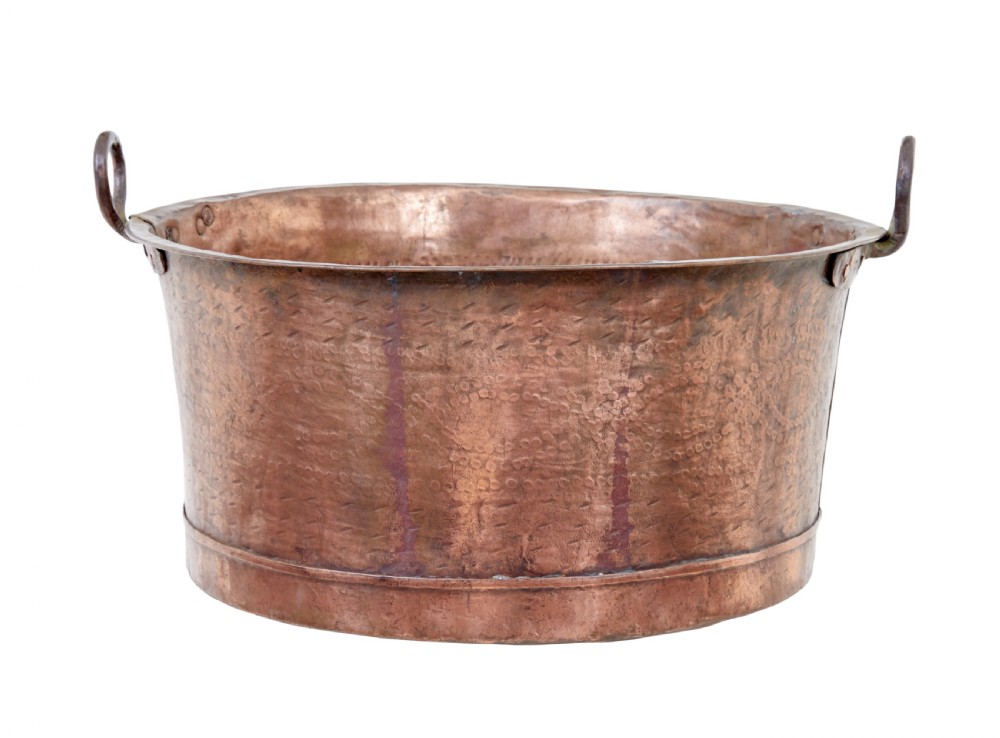 VICTORIAN 19TH CENTURY LARGE COPPER COOKING POT