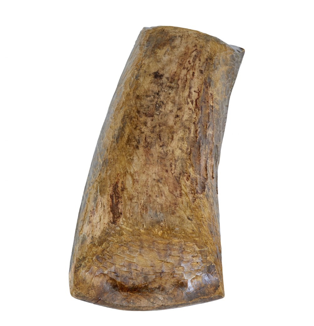 A long hand-carved wooden dugout trough featuring a weathered natural surface finish and chiselled interior. View IV