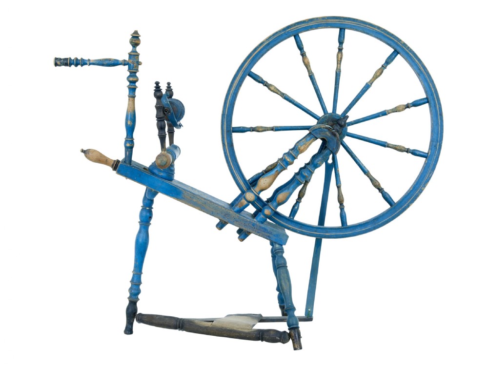 SWEDISH PAINTED 19TH CENTURY SPINNING WHEEL View II
