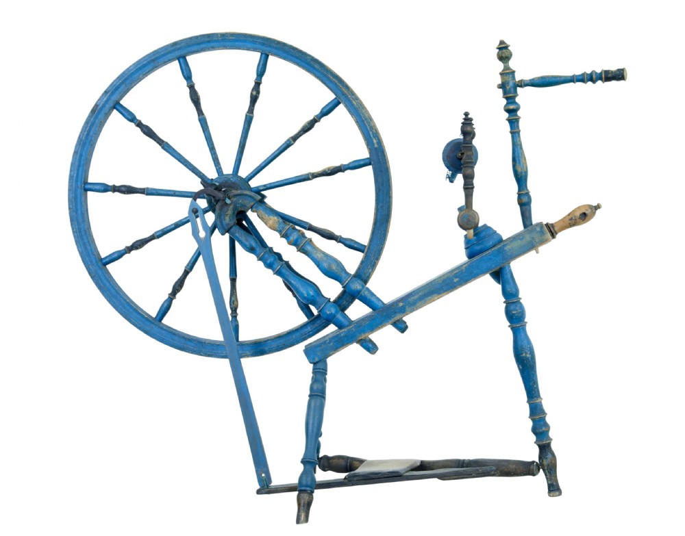 SWEDISH PAINTED 19TH CENTURY SPINNING WHEEL View III