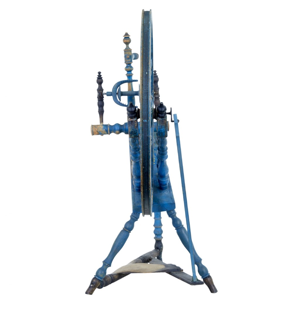 SWEDISH PAINTED 19TH CENTURY SPINNING WHEEL View IV