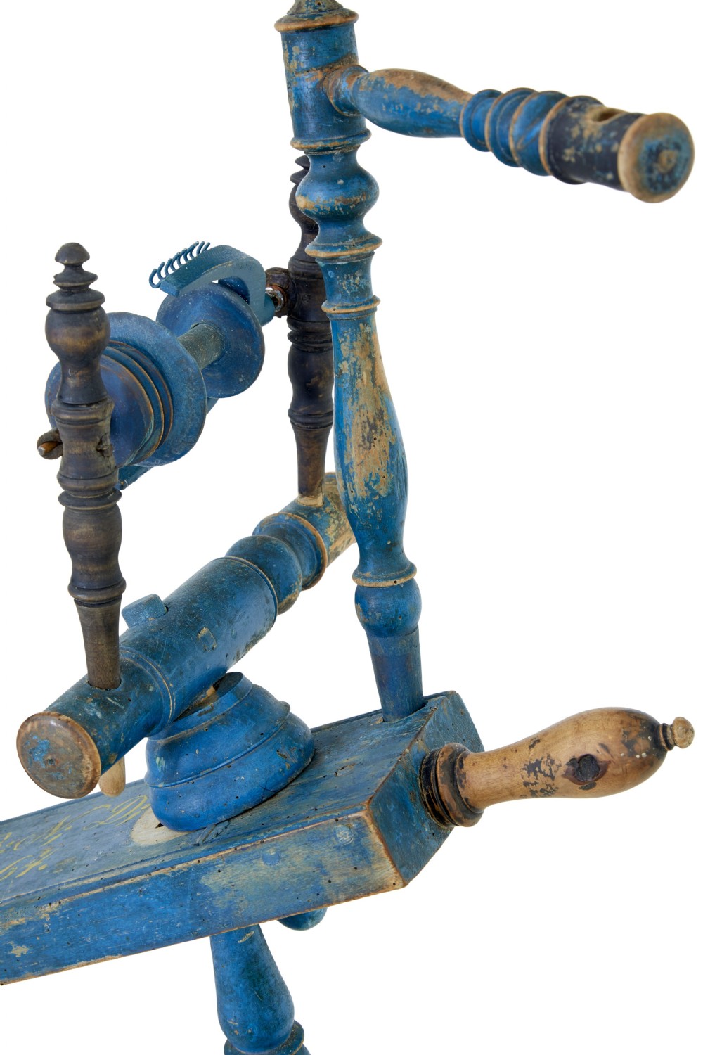 SWEDISH PAINTED 19TH CENTURY SPINNING WHEEL View X
