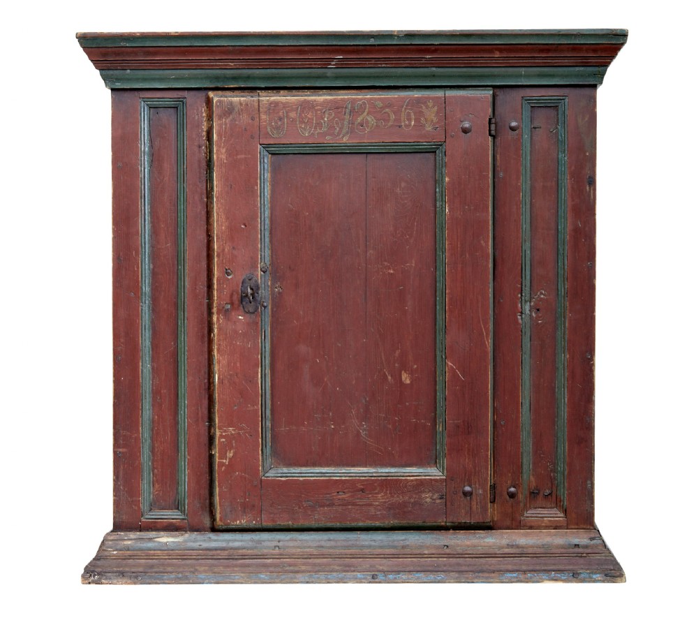 MID 19TH CENTURY HAND PAINTED FOLK ART CUPBOARD View II