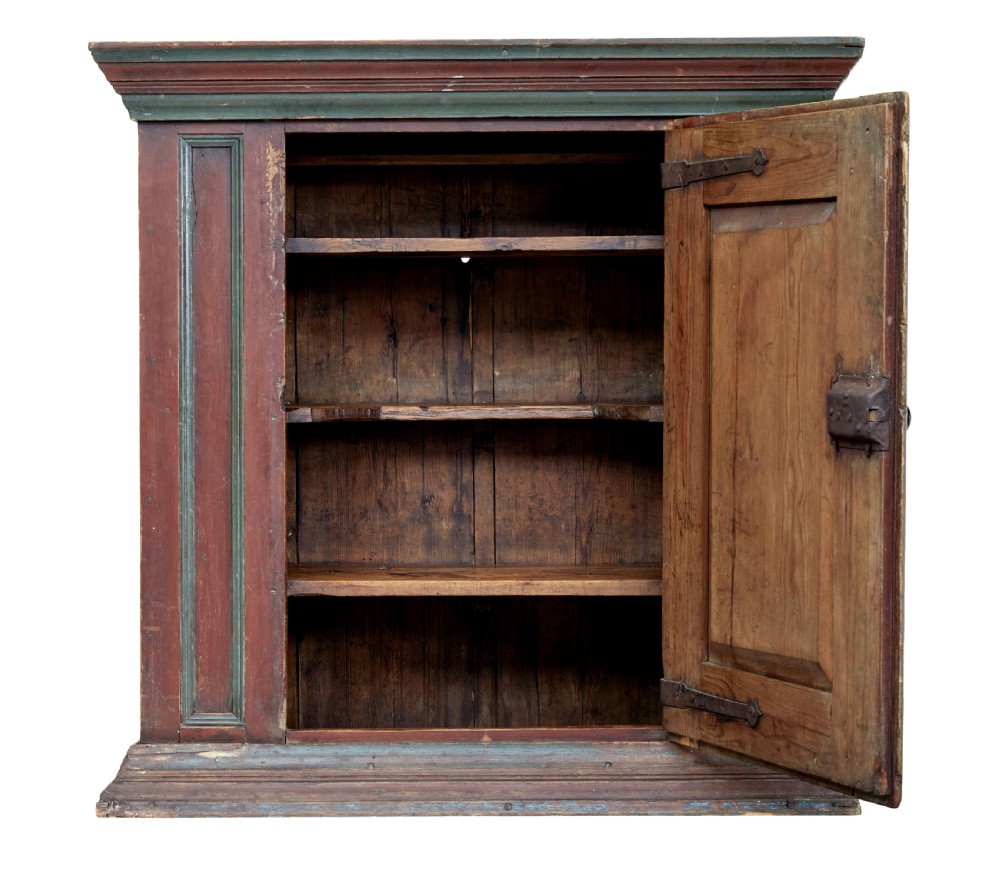 MID 19TH CENTURY HAND PAINTED FOLK ART CUPBOARD View III