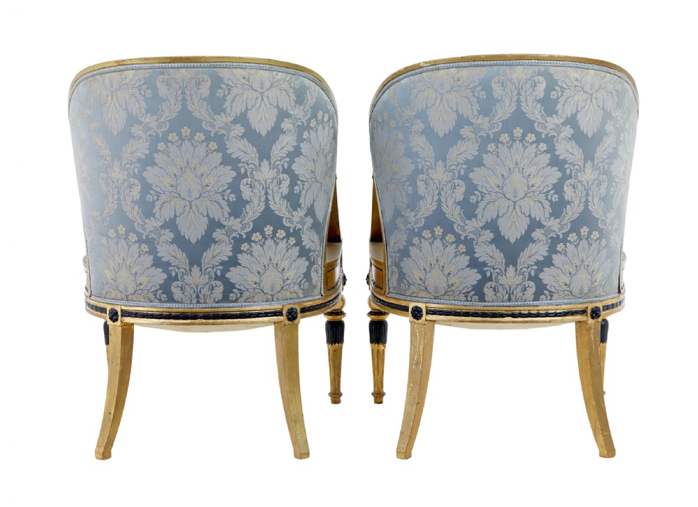 PAIR OF 19TH CENTURY SWEDISH GOTHENBURG GILT ARMCHAIRS View IV