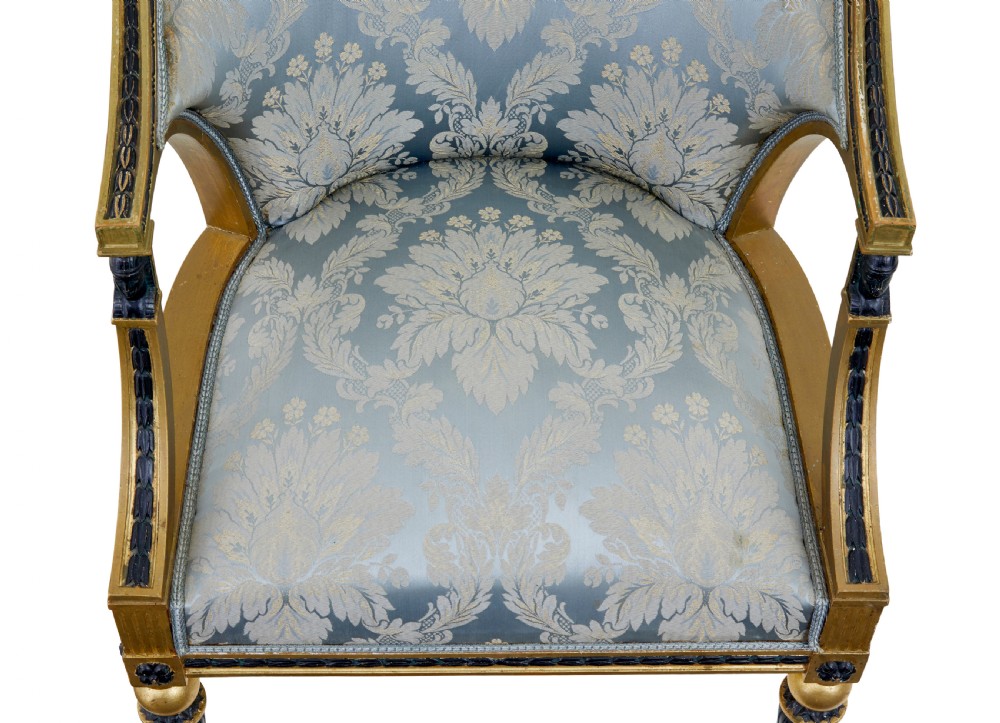 PAIR OF 19TH CENTURY SWEDISH GOTHENBURG GILT ARMCHAIRS View VI