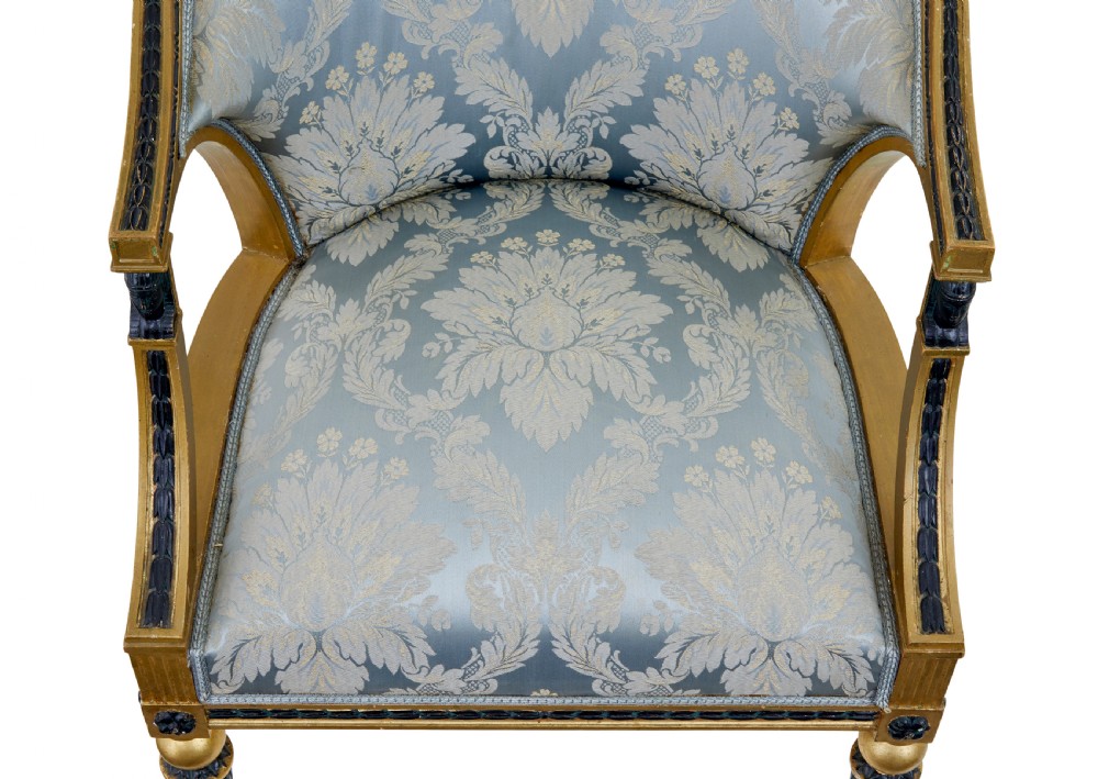 PAIR OF 19TH CENTURY SWEDISH GOTHENBURG GILT ARMCHAIRS View VII