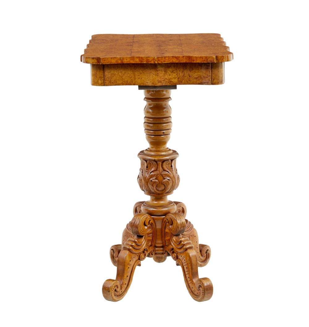 19TH CENTURY SWEDISH BURR BIRCH SHAPED OCCASIONAL TABLE View V