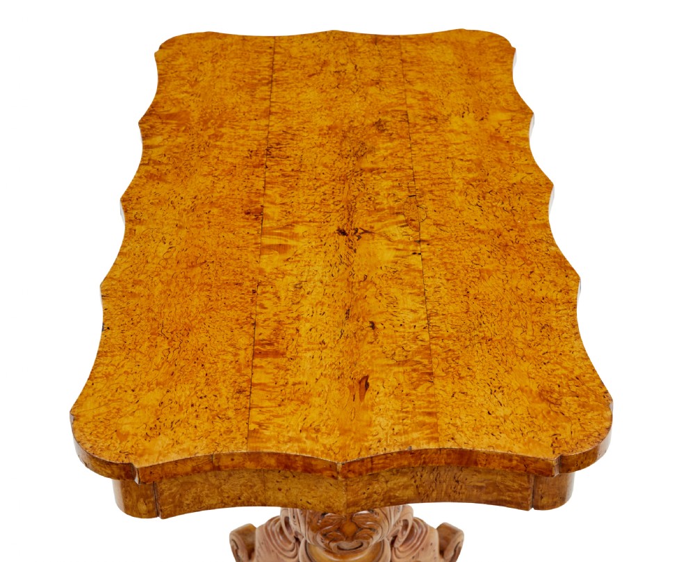 19TH CENTURY SWEDISH BURR BIRCH SHAPED OCCASIONAL TABLE View VI